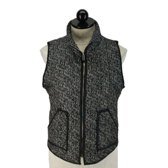 Wanna B  Zip Up Quilted tweed‎ small Vest - Picture 1 of 8